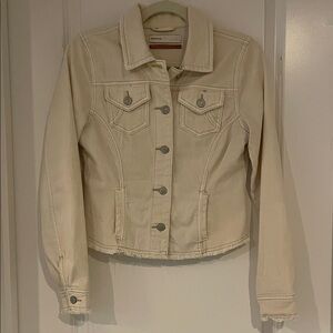 Anthropologie Pilcro Cream Jean Jacket Size Small